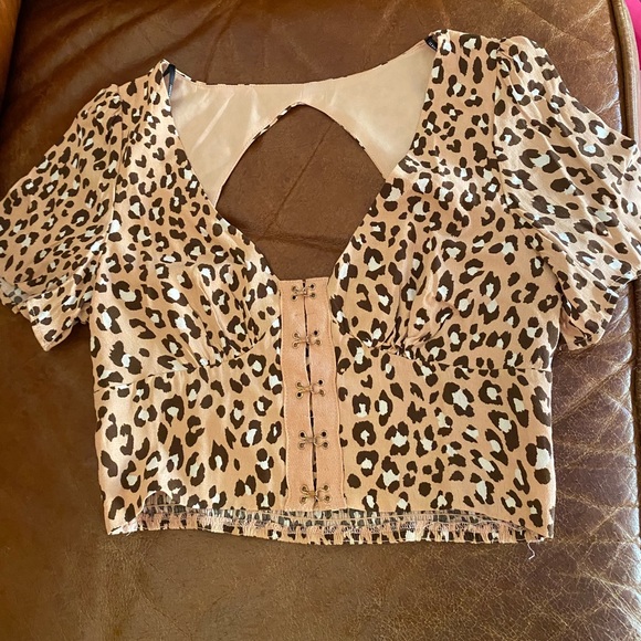 Leopard Forever 21 Cropped Bustier - US M - Picture 1 of 5